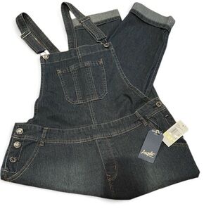 Angels Jeans Women’s Denim Overalls NWT Dark Wash Adjustable Straps‎ Size M
